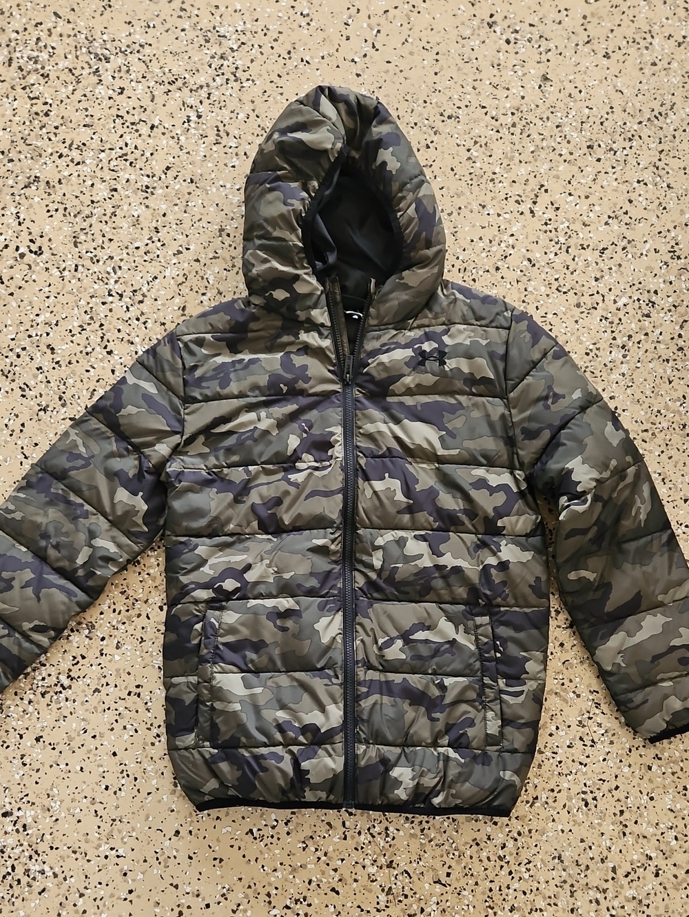 Under ARMOUR Kids Camo Puffer Hooded Jacket - Green Camouflage